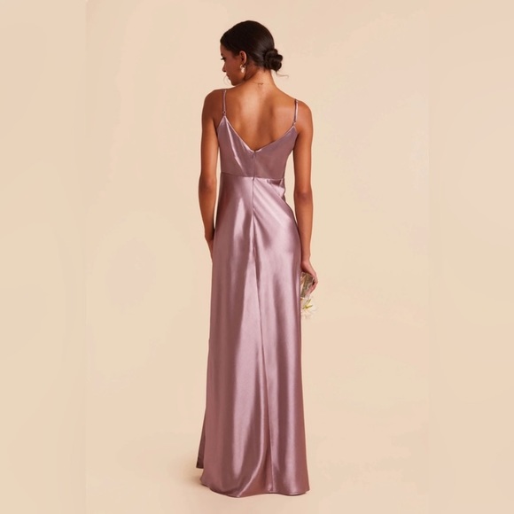 New NWT Birdy Grey “Jay” Satin Shiny Gown Maxi Dress Dark Mauve Sleeveless - Picture 2 of 9